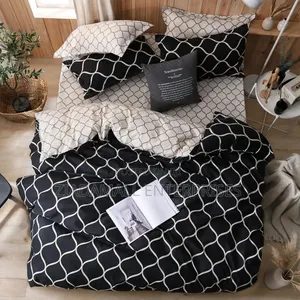 Black White Lattice Duvet Set - 6x6/6x7 - 6PCS - New