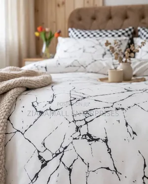 White Marble Crack Duvet Set - 6x6/6x7 - Nordic - 6PCS - New