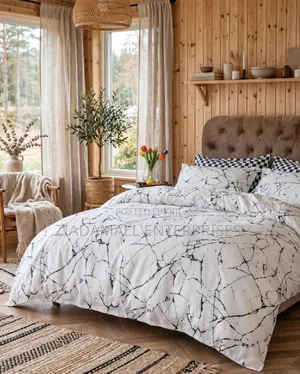 White Marble Crack Duvet Set - 6x6/6x7 - Nordic - 6PCS - New