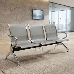 Waiting Bench; Grey Non-Padded Waiting Bench