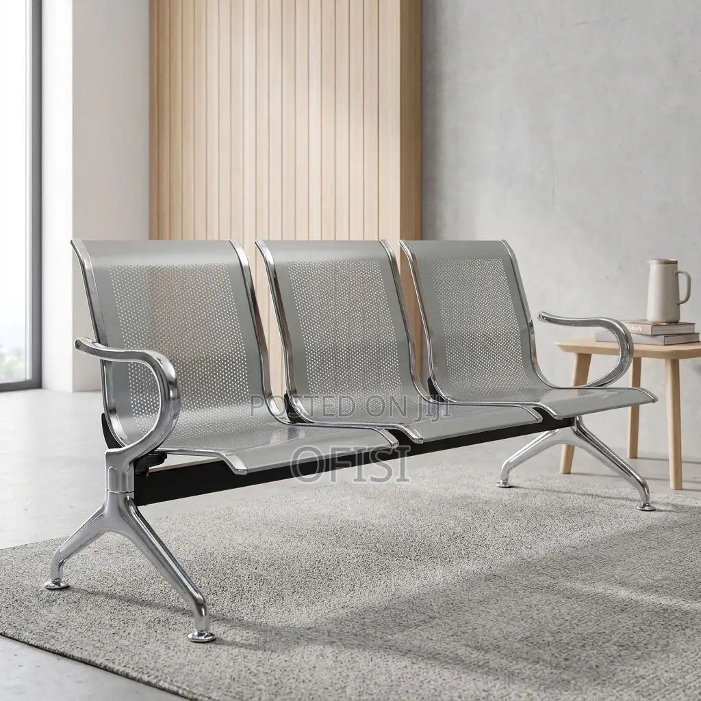 Waiting Bench; Grey Non-Padded Waiting Bench