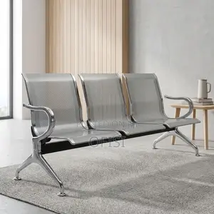 Waiting Bench; Grey Non-Padded Waiting Bench