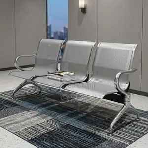 Waiting Bench; Grey Non-Padded Waiting Bench