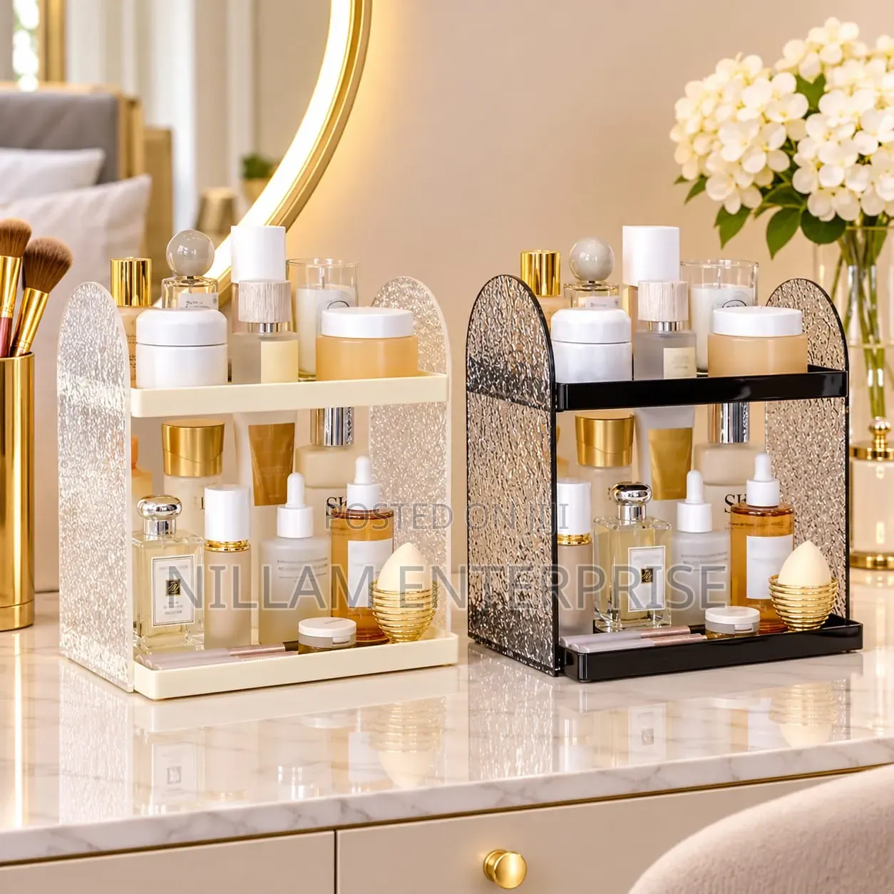 Acrylic Wavy Vanity Perfume/Cosmetic Rack