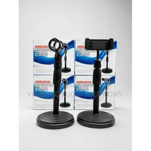 Universal Desktop Microphone Stand & Phone Holder – Adjustable Tableto