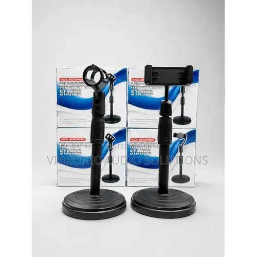 Universal Desktop Microphone Stand & Phone Holder – Adjustable Tableto