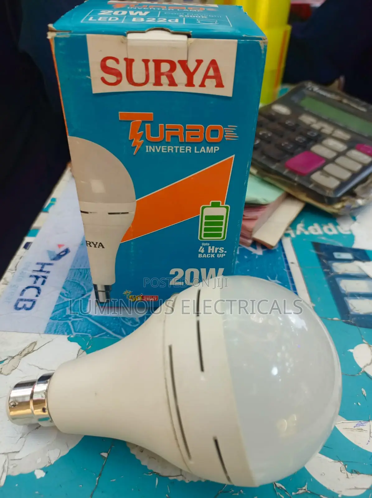 Surya Turbo 20W Rechargeable Inverter LED Bulb (B22 Pin Type)