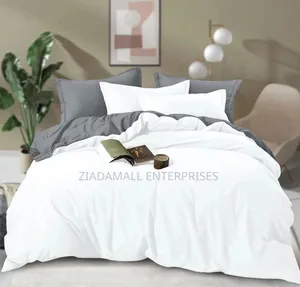 White Grey Double Sided Duvet Set - 6x6 & 5x6 - 4PCS - New