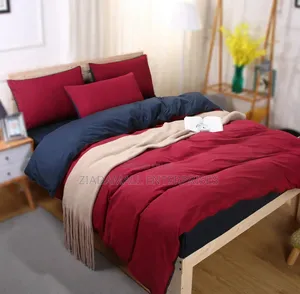 Maroon Navy Double Sided Duvet Set - 6x6 & 5x6 - 4PCS - New