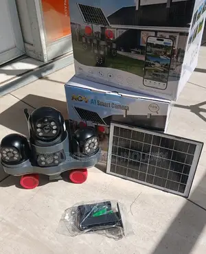 V380 Quad Lens Solar CCTV Camera for Day and Night Monitoring