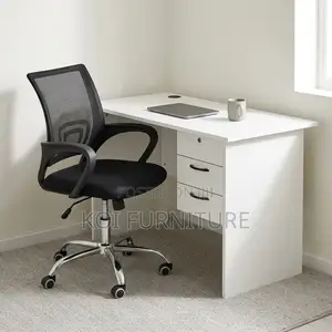 Office Combo : White 1.2M Office Study Desk + Chair