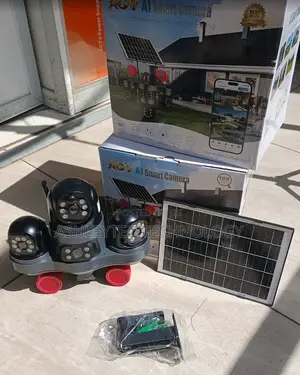 V380 4G Quad View Solar CCTV Camera With Strobe Light