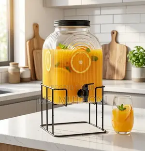 Aesthetic 5.7 L Ribbed Juice Dispenser With a Stand