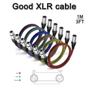3-Foot 6-Pack XLR Microphone Cable, Kevlar Reinforced Nylon Braided Mi