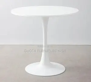 4 Seater White Circular Eames Dining Table