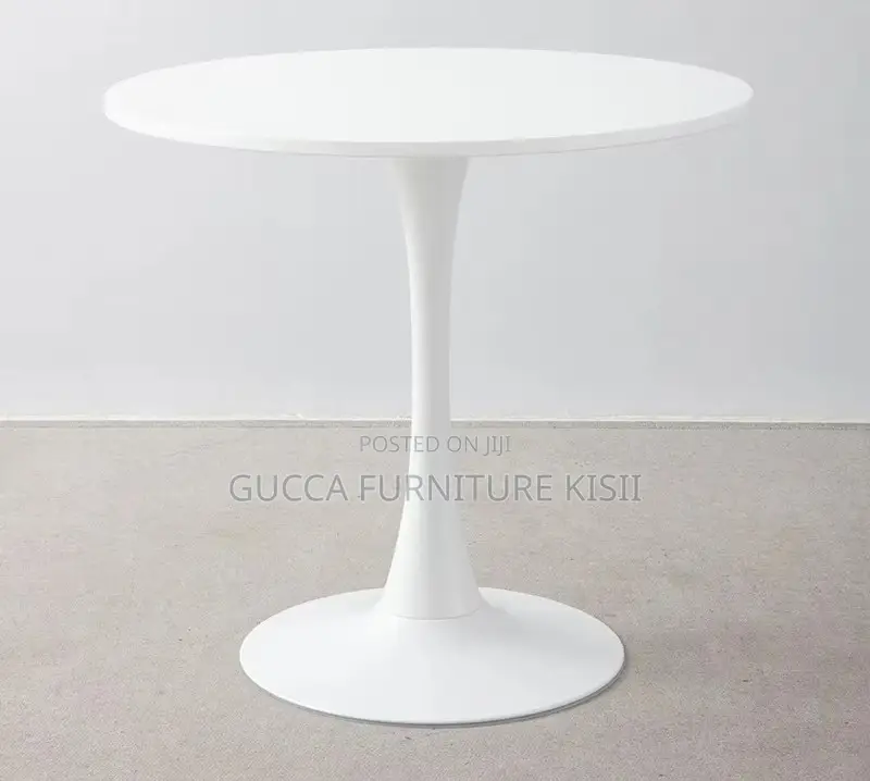 4 Seater White Circular Eames Dining Table