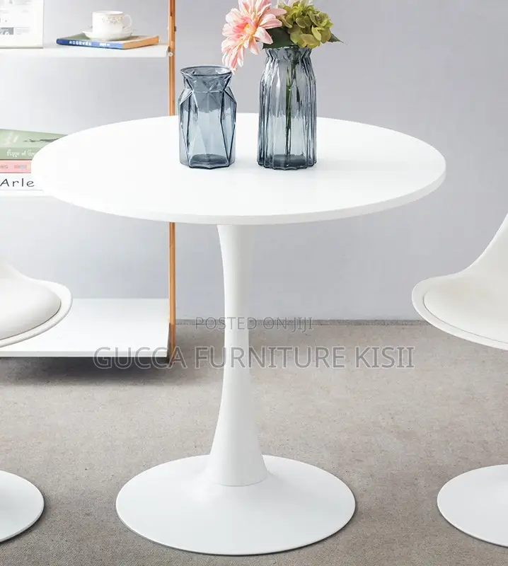 4 Seater White Circular Eames Dining Table