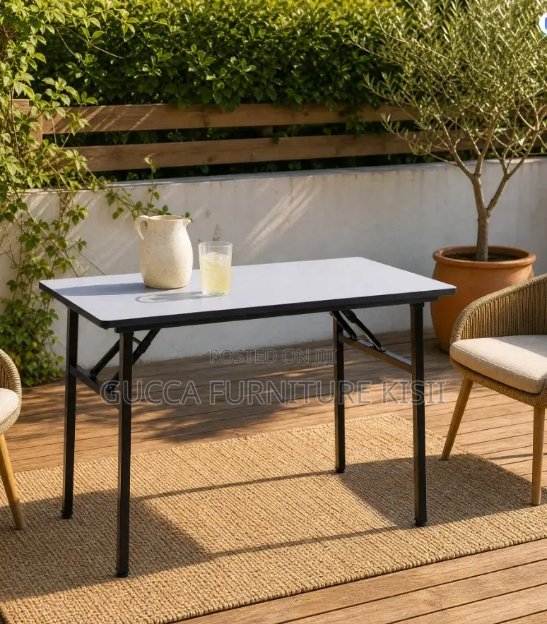 Rectangular Folding Table With Steel Legs