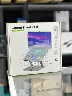 Adjustable Laptop Stand With Cooling Fan Foldable Height Laptops