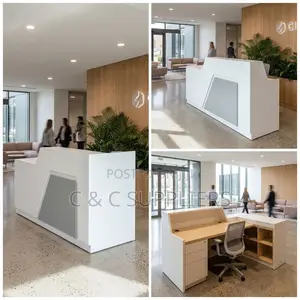 180cm Modern Reception Desk With Light.