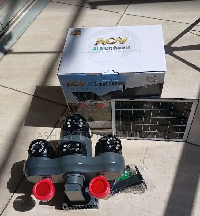 V380 Solar Powered Four Lens Camera for Home and Compound Security