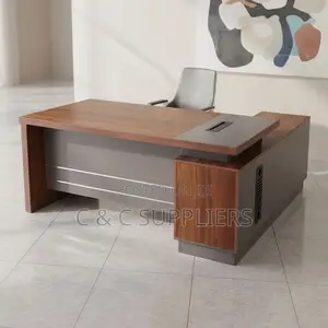 1.6 Meters Wooden Manger's L-Shaped Table.