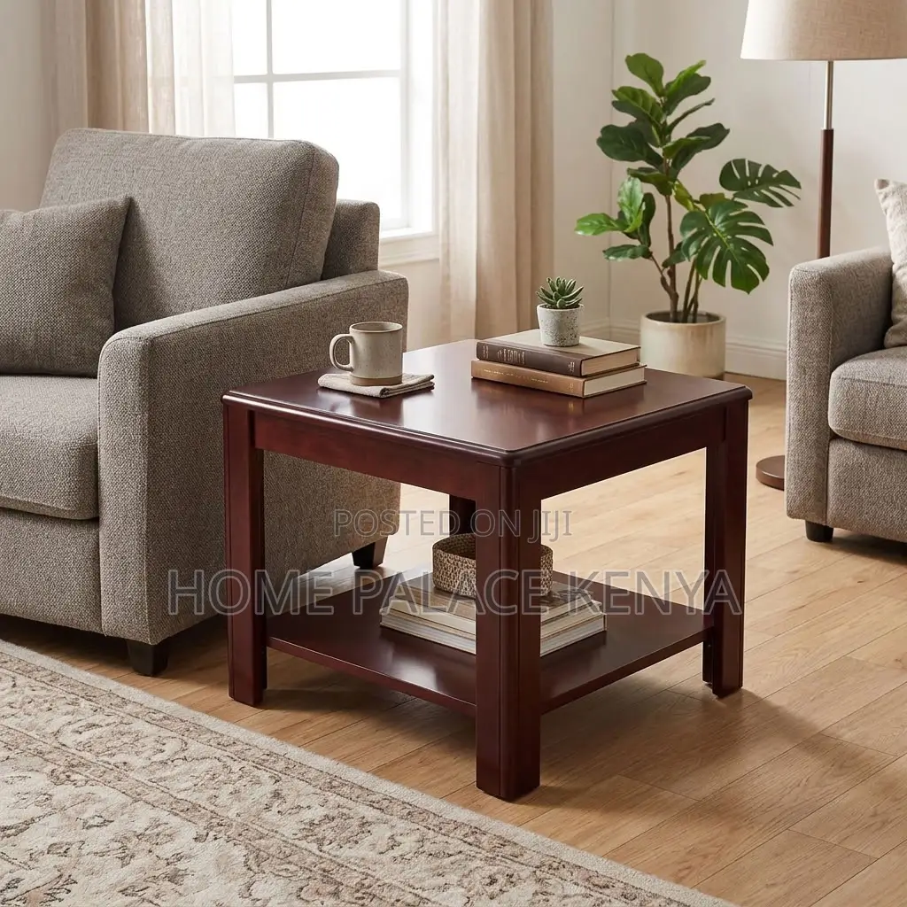 Side Table; Square Wooden Side Table