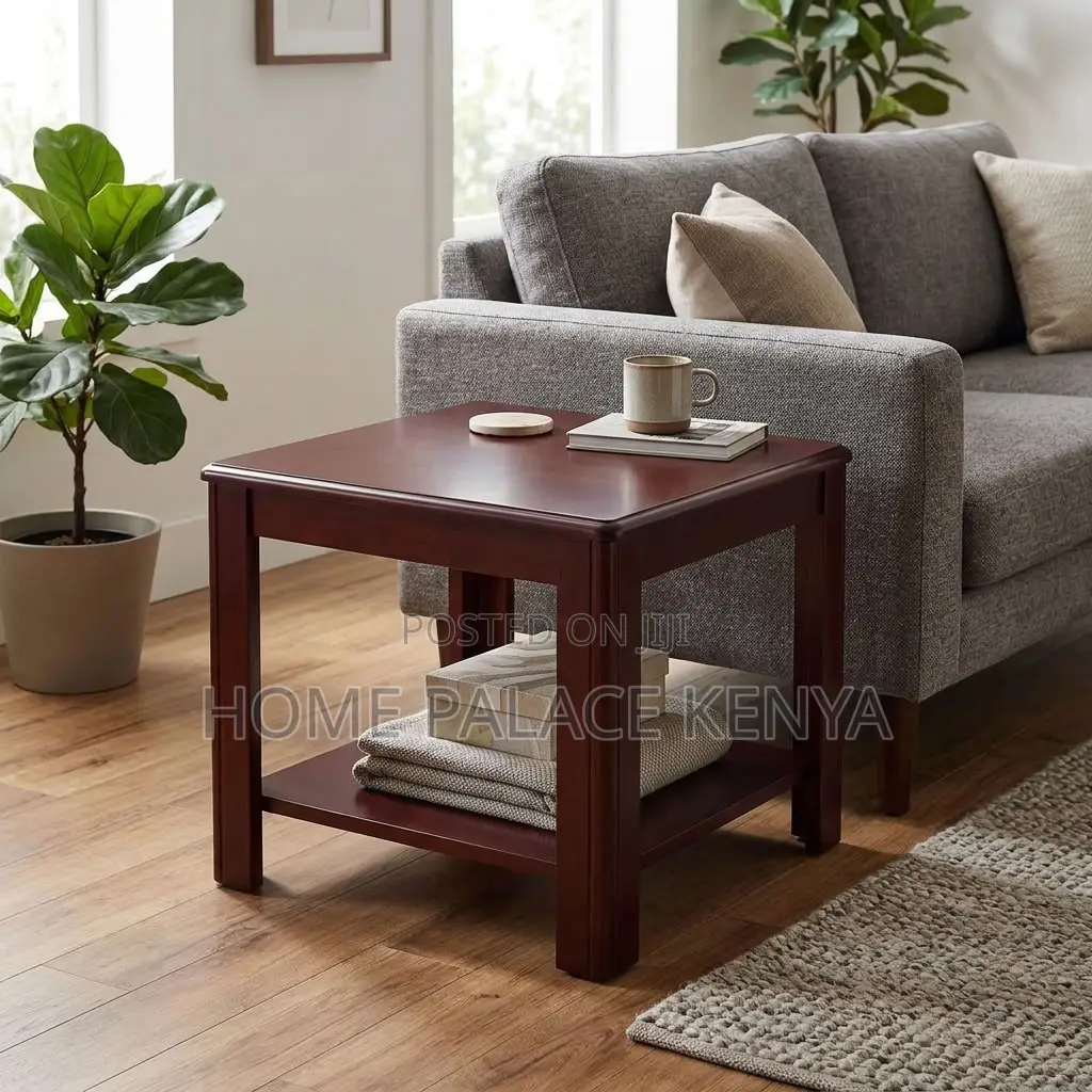 Side Table; Square Wooden Side Table
