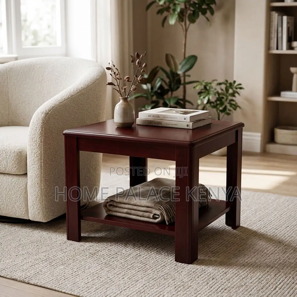 Side Table; Square Wooden Side Table