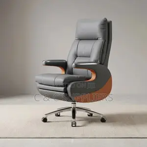 Leather Director's Seat With Footrest.