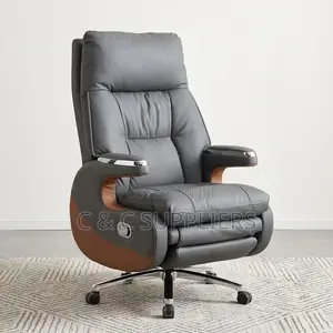 Leather Director's Seat With Footrest.