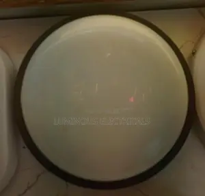 Modern Round LED Bulkhead Ceiling & Wall Light (Black Trim)