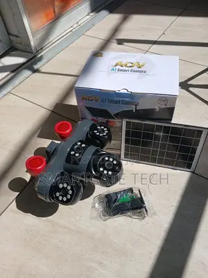 V380 Triple Lens 4G Solar CCTV Camera With Strobe Light