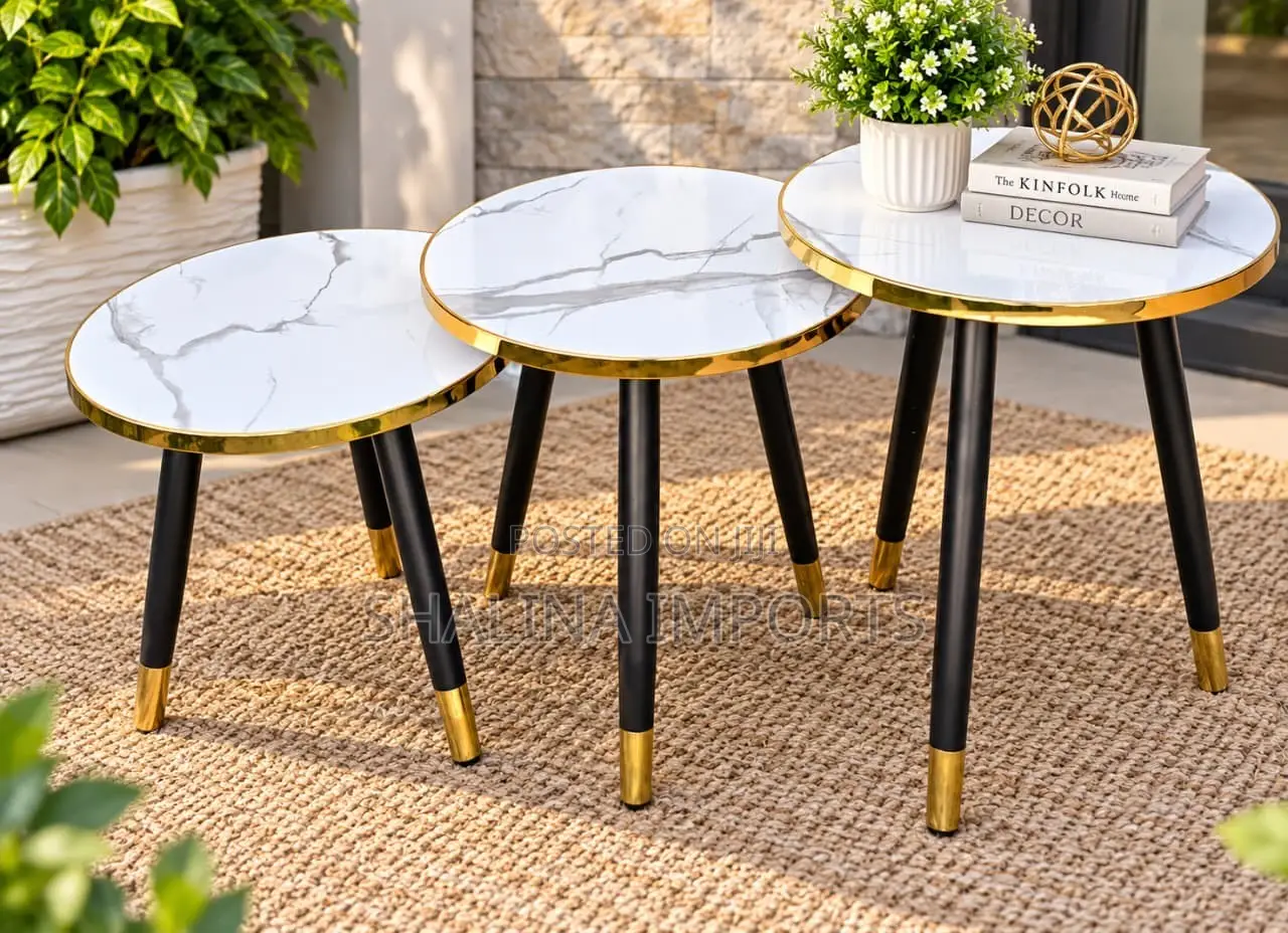 Modern 3 in 1 Executive Pure Marble Table