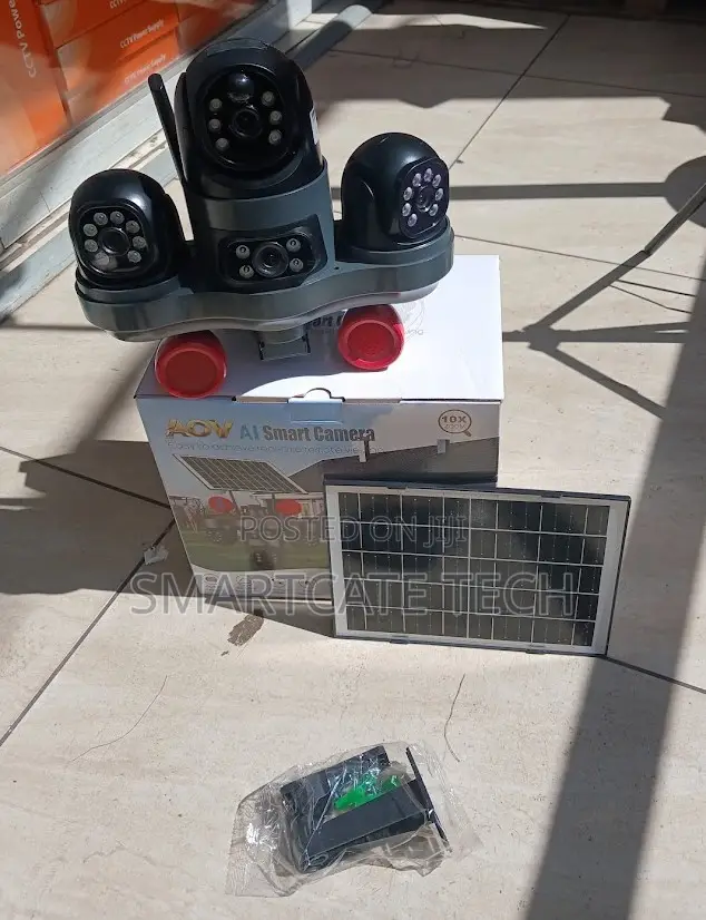 V380 4G Triple Lens Solar Security Camera for Outdoor Use