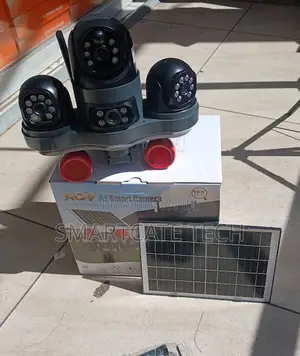 V380 Three Lens Wireless Solar CCTV Camera With SIM Card