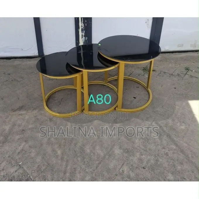 Modern 3 in 1 Round Nesting Coffee Table Set
