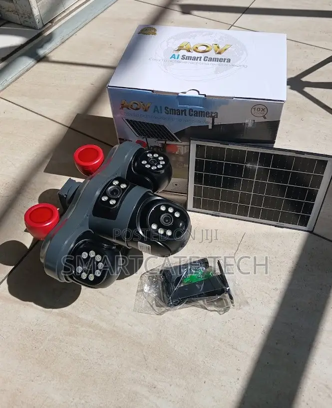 V380 Triple View 4G Solar CCTV Camera for Home Security