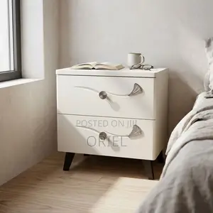 White Bedside Table With 2 Drawers – Modern Bedroom Nightstand