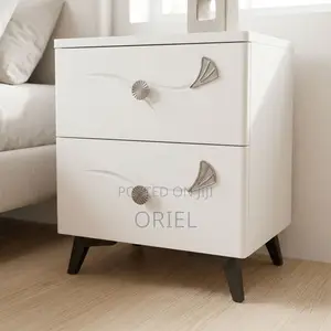 White Bedside Table With 2 Drawers – Modern Bedroom Nightstand