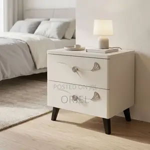 White Bedside Table With 2 Drawers – Modern Bedroom Nightstand