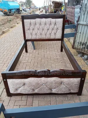 Dark Stained Bed