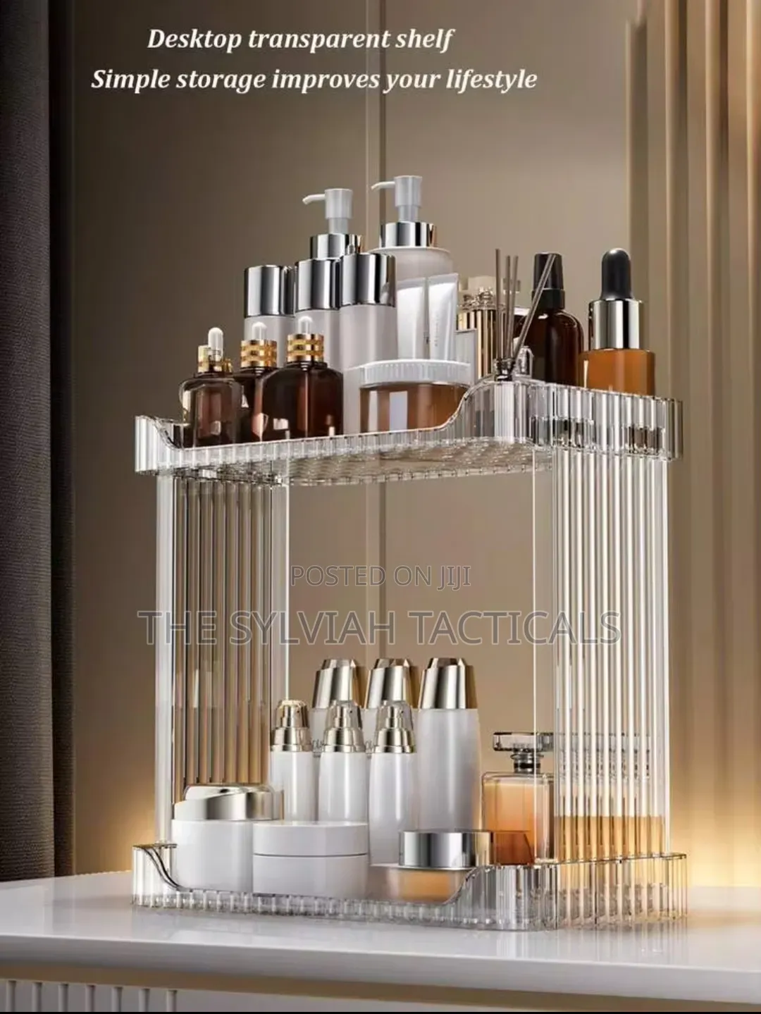 *Two Layer Clear Rack, Clear 2-Tier Bathroom Counter Makeup