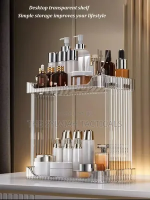 *Two Layer Clear Rack, Clear 2-Tier Bathroom Counter Makeup