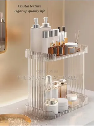 *Two Layer Clear Rack, Clear 2-Tier Bathroom Counter Makeup