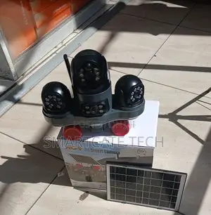 V380 Three Lens 4G Solar Security Camera With Strobe Light