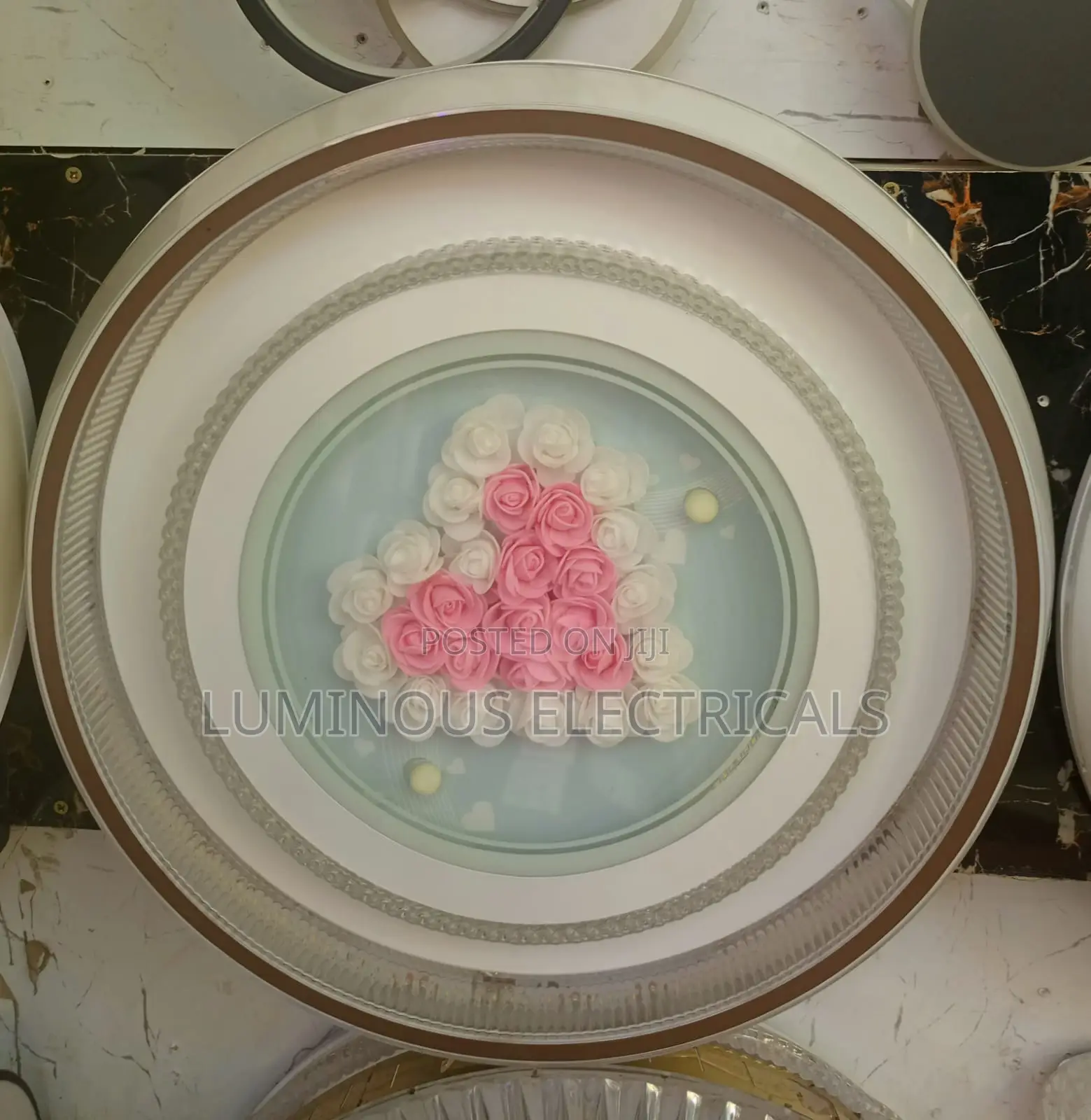 Luxury Rose Heart LED Ceiling Panel Light Surface Mount Lamp