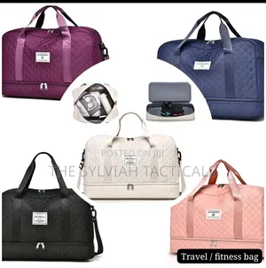 *Casual Large Capacity Travel Duffel Bag | Lightweight Rhombic Lattice