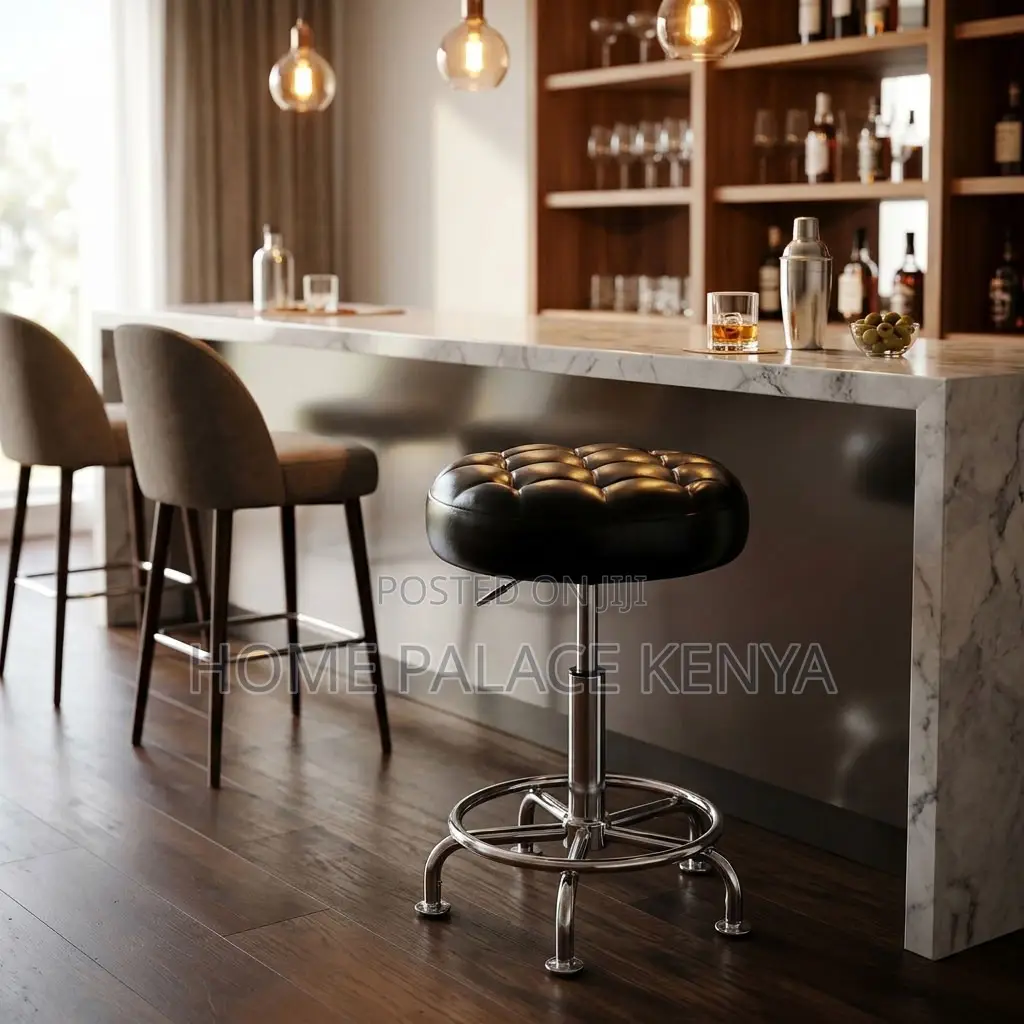 Lab Stool; Leather Padded Adjustable Lab Stool