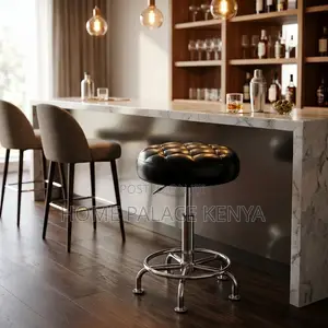 Lab Stool; Leather Padded Adjustable Lab Stool